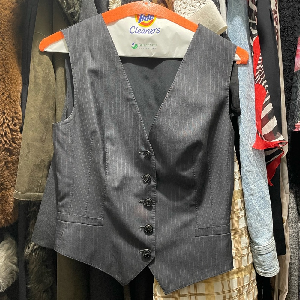 Dolce & Gabbana Charcoal Pinstripe and polka dots Vest